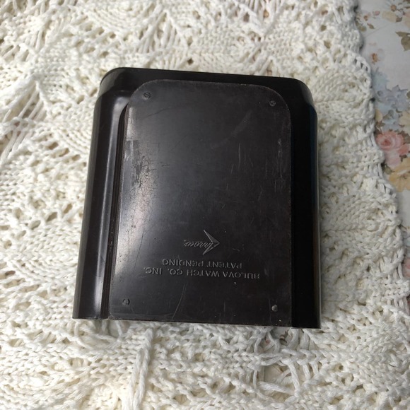 Vintage Bulova Automatic Original Plastic Leather Watch Display Storage Box Case - Picture 10 of 16